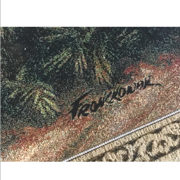 Wall hanging Tapestry PALM TREES Weavers Inc Nautical Scene wall art 40” by 34” - Picture 4 of 16